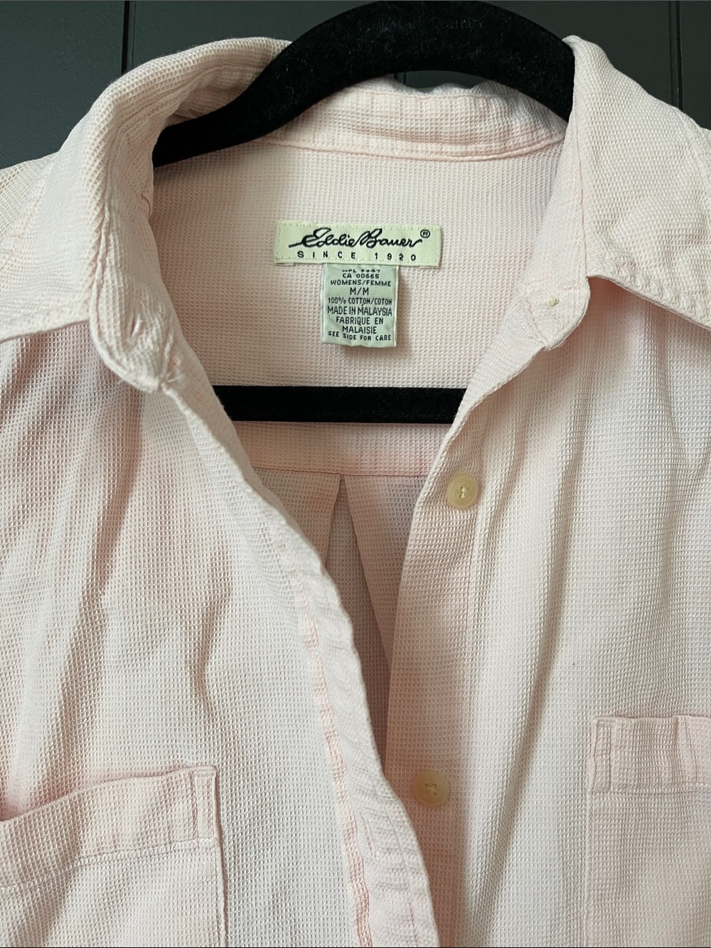 Vintage Eddie Bauer Light Pink Women’s Button Up Shirt - Picture 2 of 3